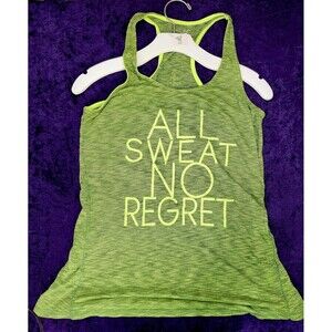 3For$15 EVcR Womens Green Yellow Sleeveless Razorback Tank Top Cotton Size XL